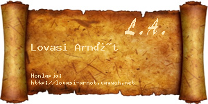 Lovasi Arnót névjegykártya